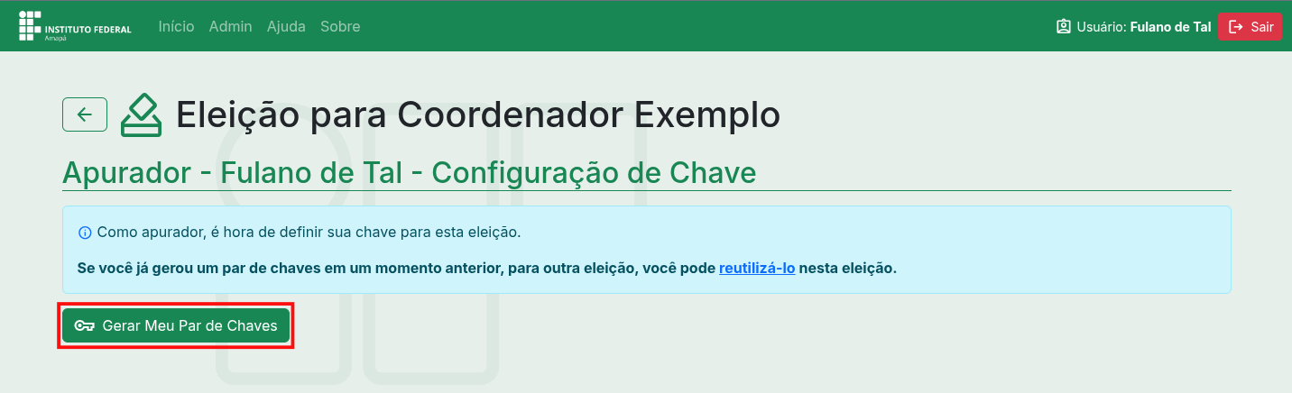 tela configuração de chave botão gerar.png
